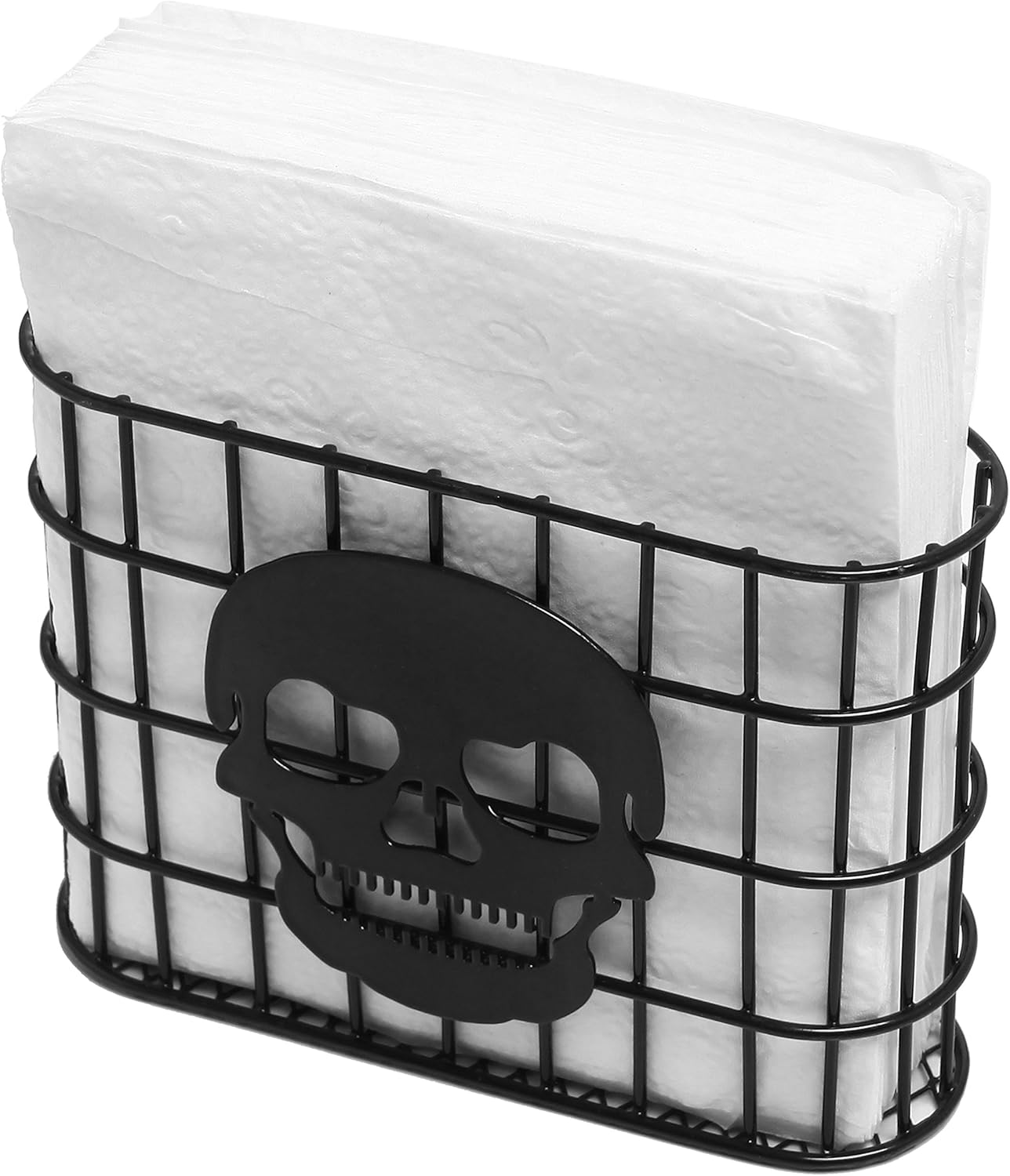MyGift Modern Brass Tone Metal Wire Commercial Wall Mounted or Tabletop Paper Folded Towel Holder Dispenser Rack (Halloween)