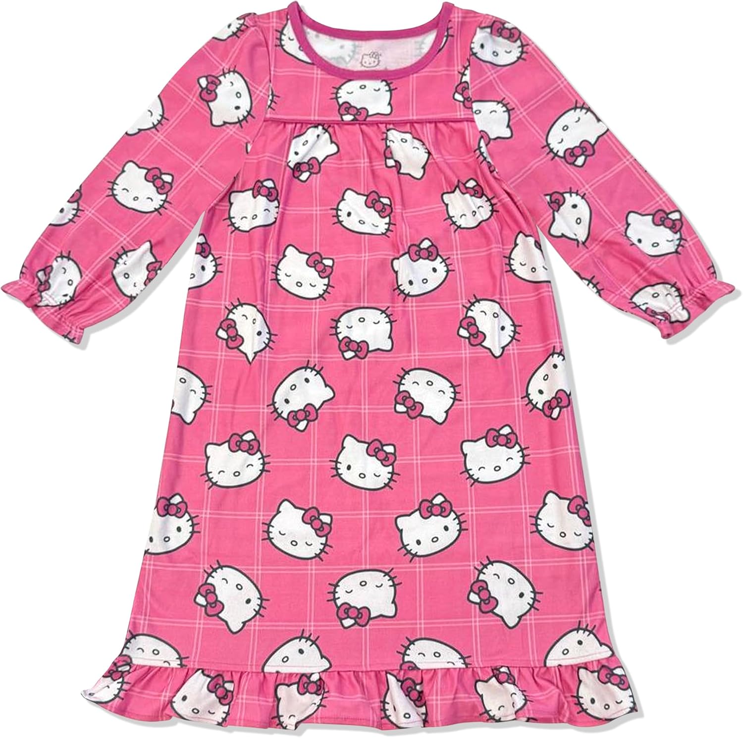 Hello Kitty Pajamas Girls Nightgown - Cozy Loungewear PJs for Big Kid and Toddlers Girls, Sleepwear Dress - Official Product Pink 8