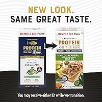 Vista 5 de Bumble Bee Prime Protein on the Run Tuna Snack Kit, Pack of 12 - Gourmet Tuna Marinated in Olive Oil & Mild Jalapeno with Crackers and Serving