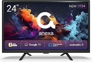 anexa - Smart TV 24 Pulgadas HD Android 11, Google Assistant, Control por Voz, televisión TDT 2024. Televisor con 3 años de garantía SMART24C01HG. Televisores compatibles Netflix, Prime Video y más