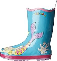 Vista 9 de Kidorable Blue Mermaid Botas de lluvia de goma natural wFun Fishtail tire en la pestaña del talón
