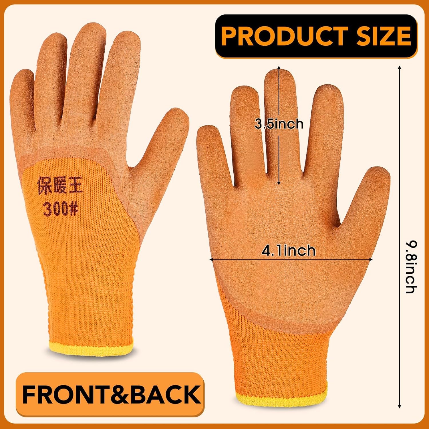 Winter Work Gloves for Men 10/20 Pairs Freezer Gloves with Non Slip Grip Thermal Insulated Work Cold Weather Glove - Image 4