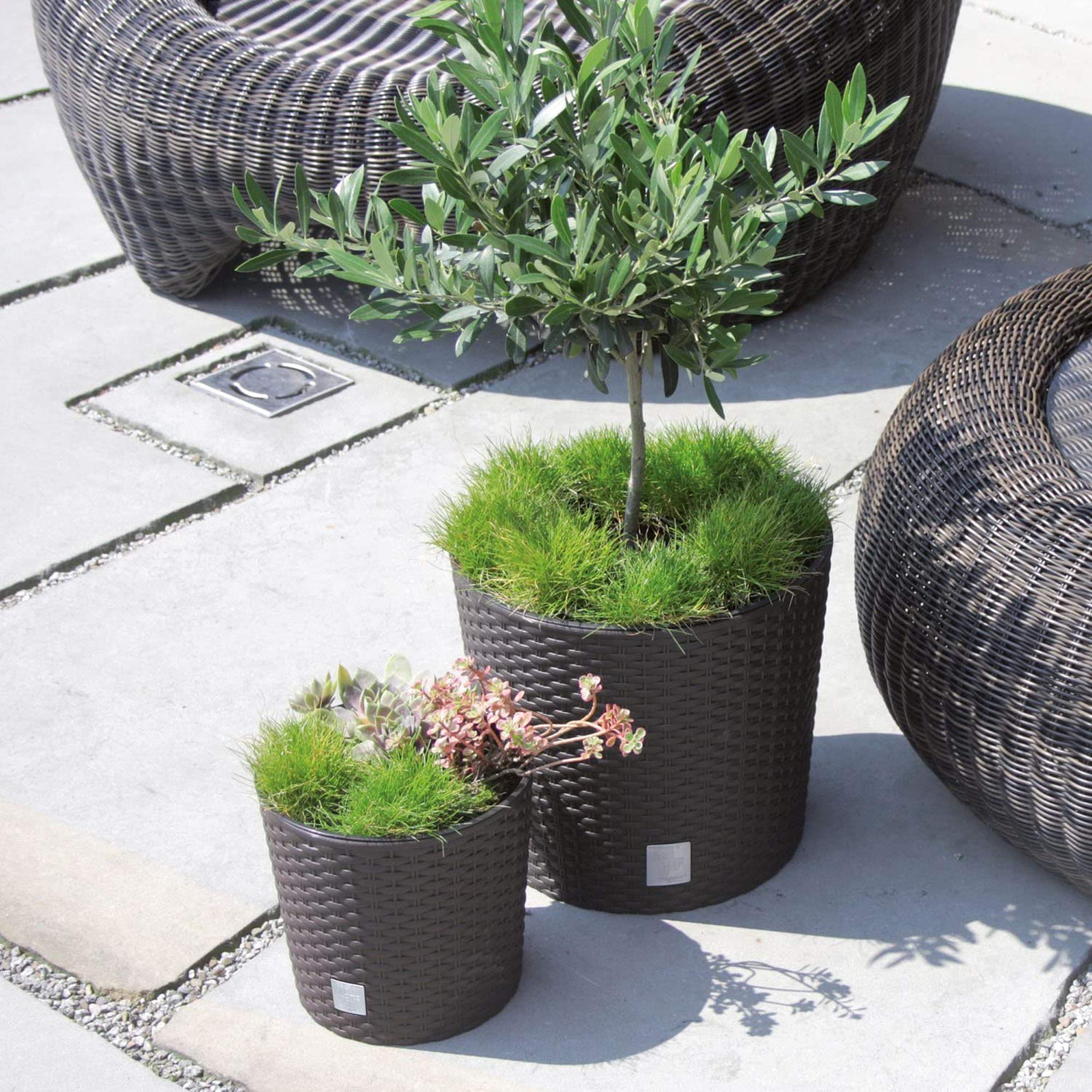 WELL HOME MOBILIARIO & DECORACIÓN Vaso rotondo da 15,3 litri, con serbatoio interno + sistema di irrigazione tempo & tubus