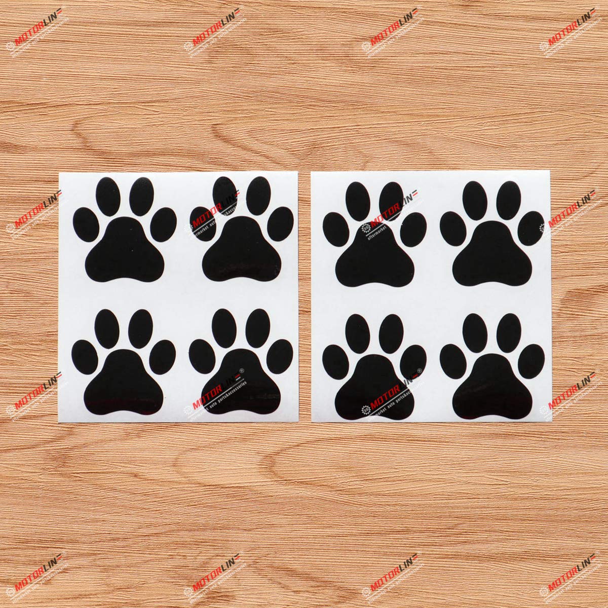 Dog Paw Print Track K9 Unit Vinyl Decal Sticker - 8 Pack Black, 2 Inches - for Car Boat Laptop Cup Phone