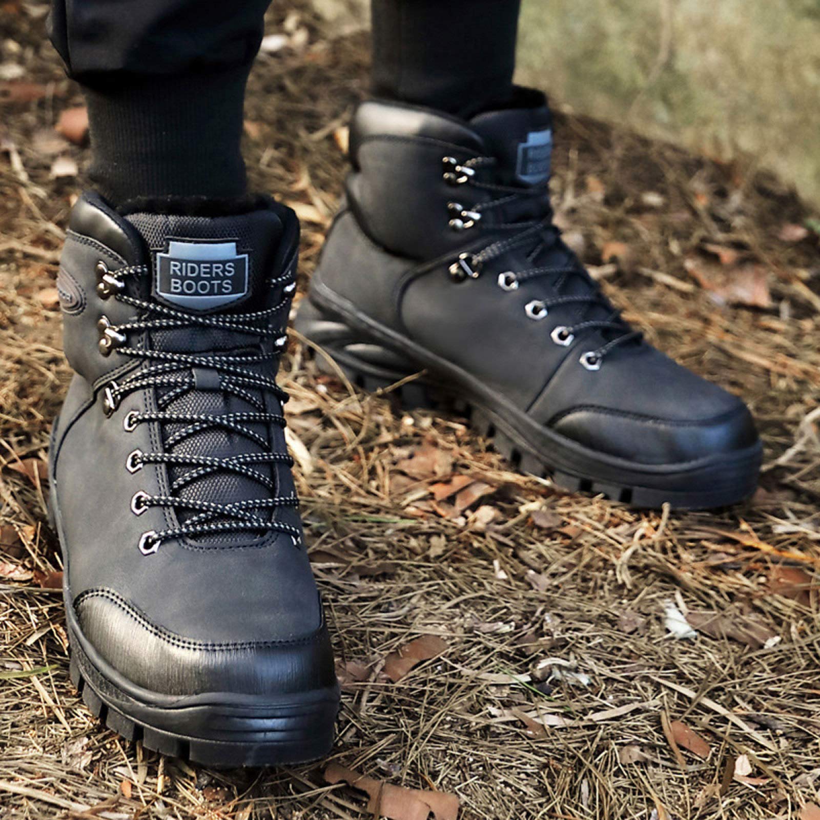 Warme waterdichte wandelschoenen voor de sneeuw dames NH900 leer bruin