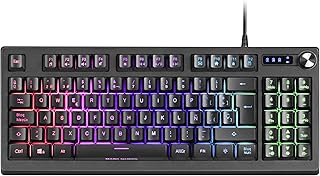 Mars Gaming MKREVOES, Teclado H-Mech Compacto TKL y Pad Numérico, Iluminación Full RGB, Idioma Español