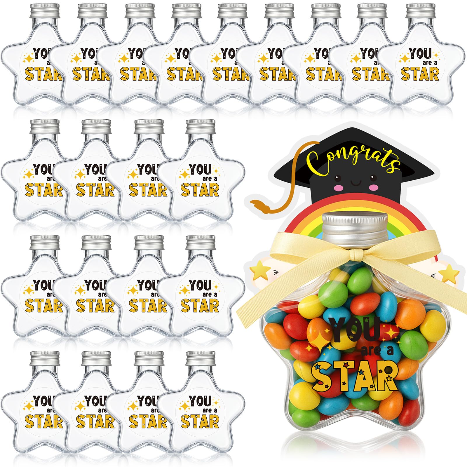 Soulchen 24 Set 2025 Kindergarten Graduation Gifts Candy Jars Class Graduation Party Favors with 24 Cards End of Year Gifts Bulk for Preschool Kindergarten Kids Party Supplies Decoration