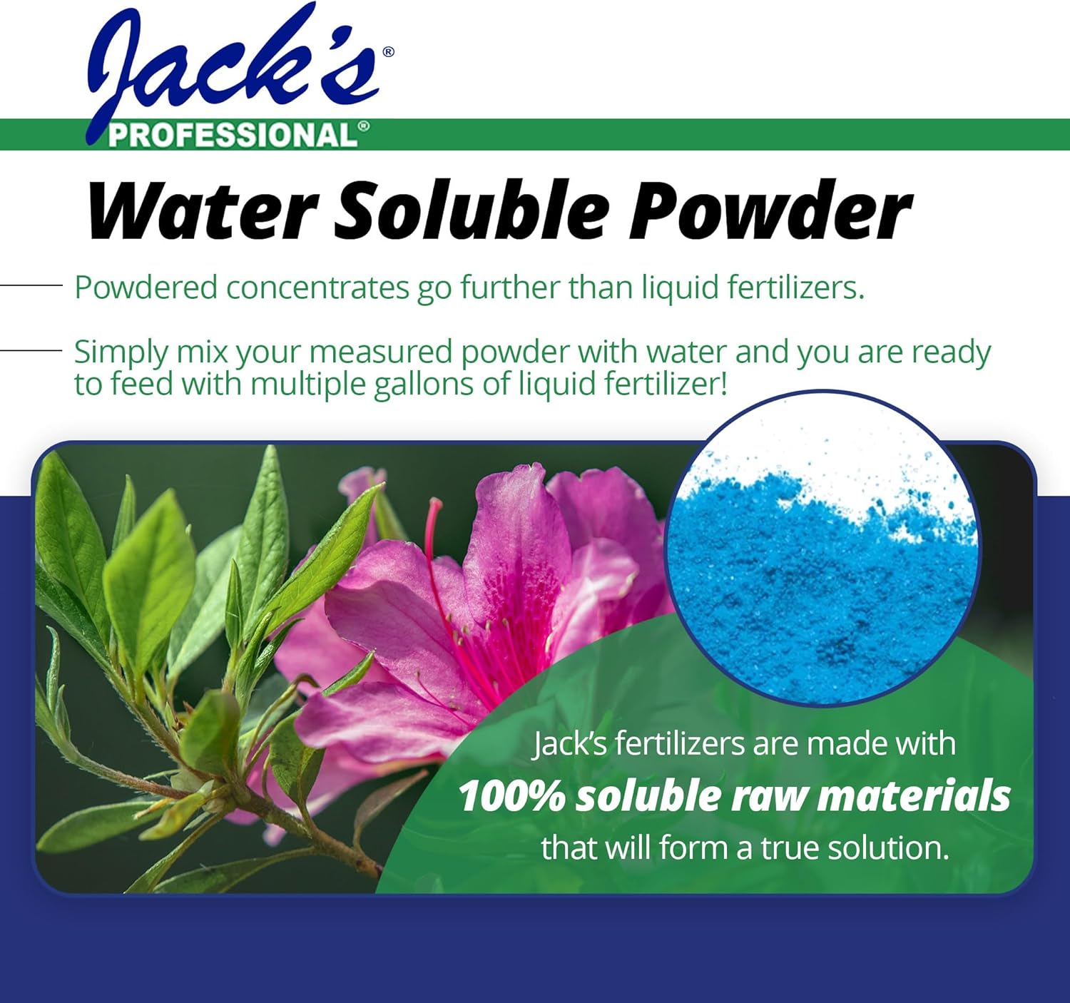 Jack's Classic Professional 21-7-7 Water Soluble Fertilizer for Acid Loving Plants in Continuous Feed Programs, 25lbs