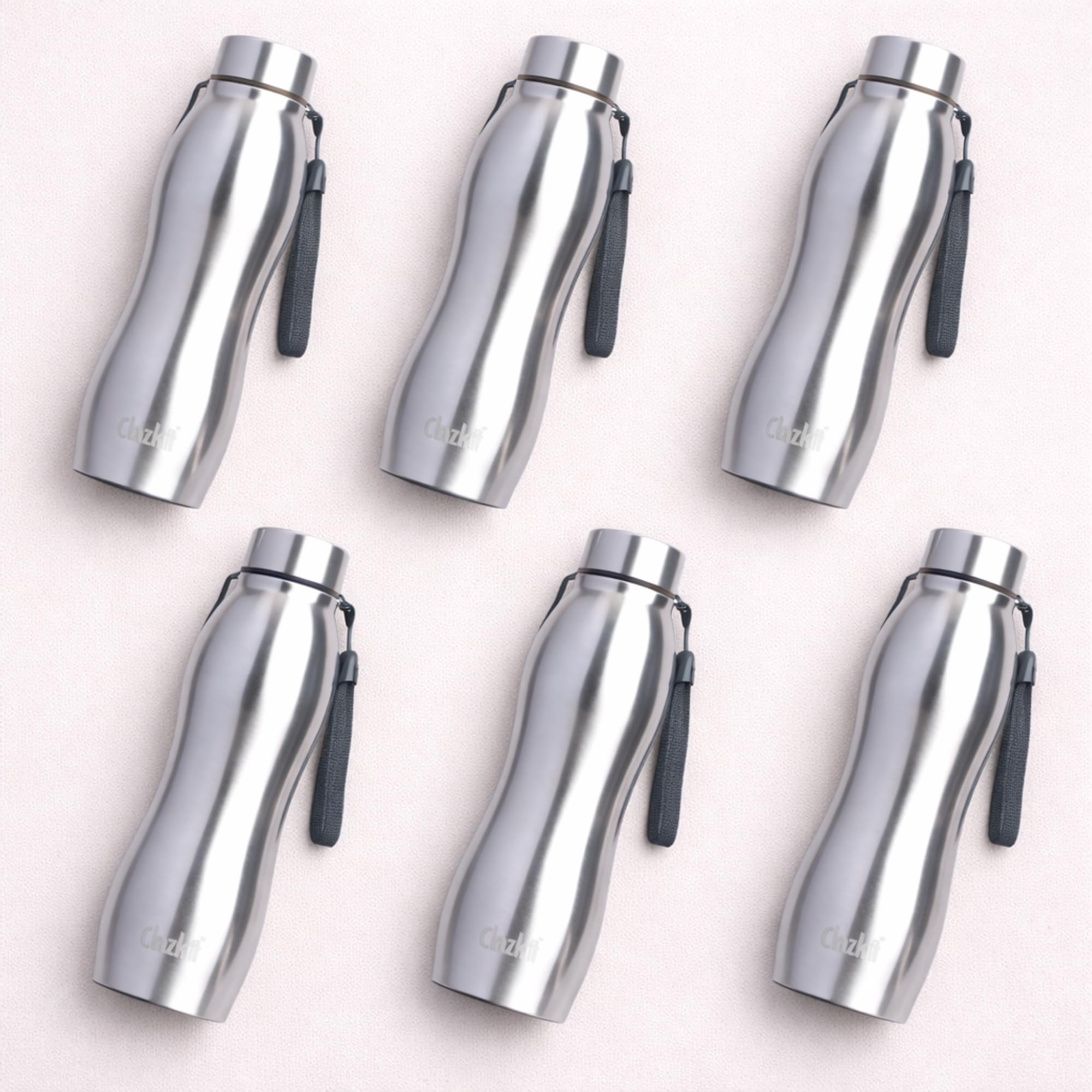 Clazkit Platina Pro Classic Stainless Steel Water Bottle 1000ml - Set of 6 |ISI Certified|Leakproof, Rust-Free, BPA-Free, Durable for College, Fridge, Sports, Gym, Yoga & Office-image-25