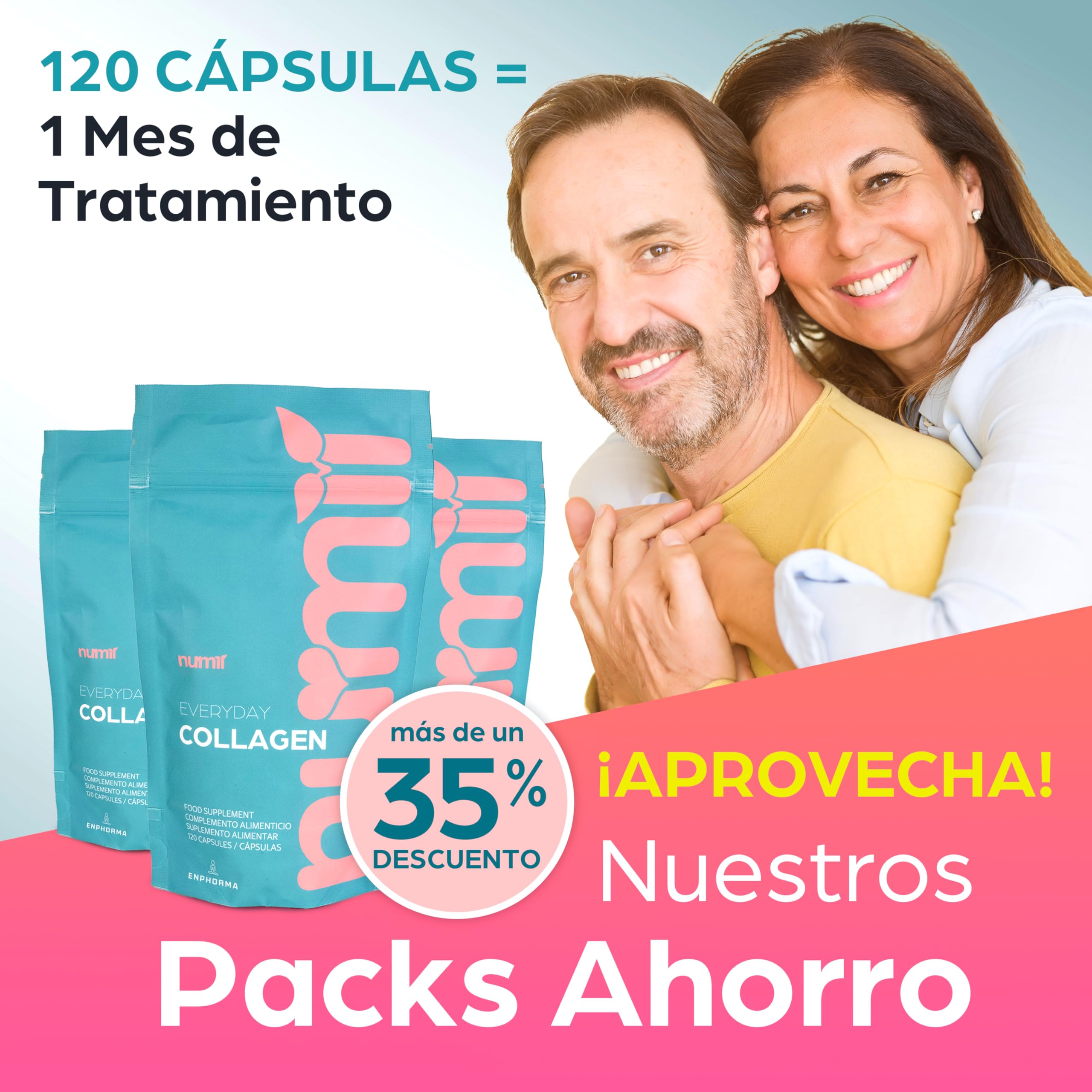 Colágeno Hidrolizado con Verisol B en cápsulas: Nu-Mii Colágeno EnPhorma. Fórmula Alta absorción. Mezcla única de Péptidos de Colágeno. Articulaciones fuertes, Piel tersa, Cabello y Uñas Sanos (3)