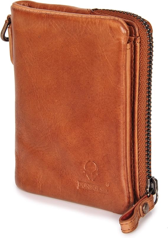 DONBOLSO Women&#39;s Slim-Wallet Rio - Mini Leather Purse - 4 Card Slots &amp; RFID-Protection - Many Colors Including Black &amp; Brown - Wallet for Women