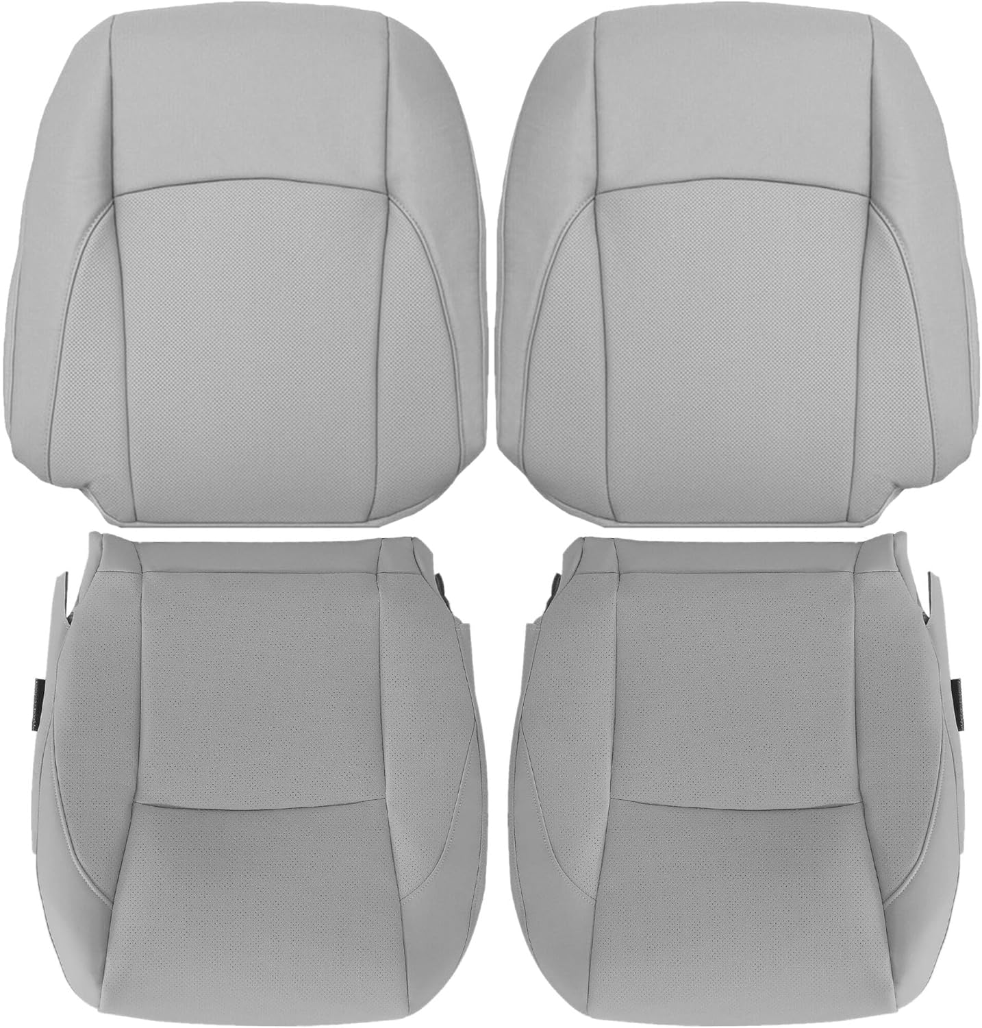 GXARTS Driver and Passenger Side Bottom & Top Lean Back Replacement Perforated Leather Seat Cover Light Gray LA15 LB15 Fit for Lexus ES350 2007 2008 2009 2010 2011 2012