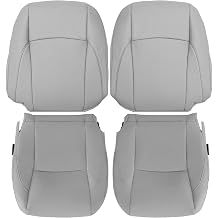GXARTS Driver and Passenger Side Bottom & Top Lean Back Replacement Perforated Leather Seat Cover Light Gray LA15 LB15 Fit for Lexus ES350 2007 2008 2009 2010 2011 2012