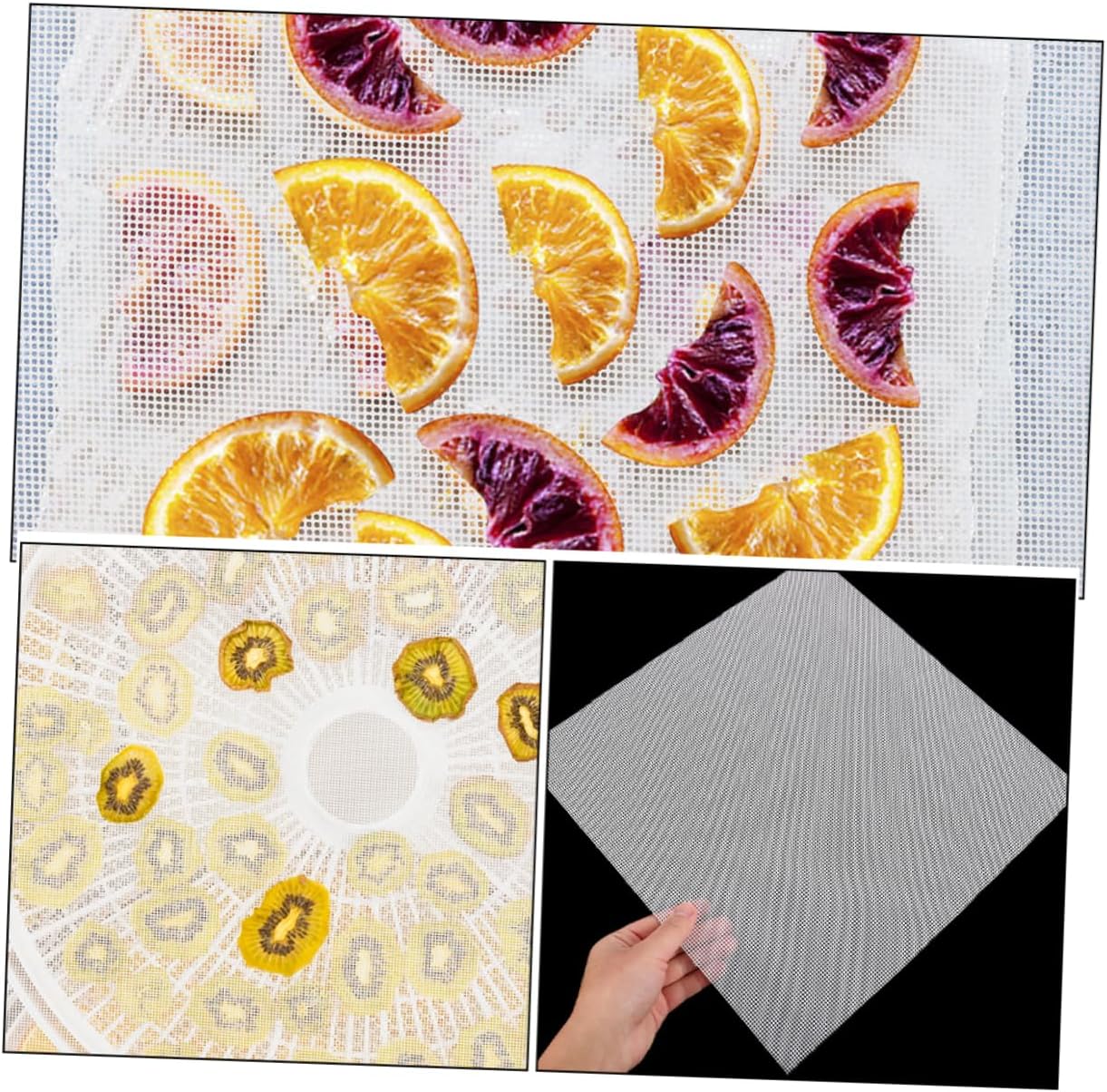 Garneck 8pcs Silicone Dehydrator Mats Nonstick Fruit Drying for Reusable Mesh Trays Flexible Baking Liners for Dehydrating Vegetables and More