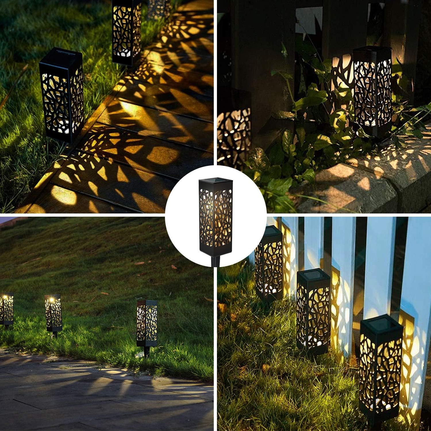 Solar Pathway Lights Outdoor, Solar Garden Path Lights with Upgraded Solar Panel Landscape Decoration for Walkway Yard Lawn Driveway Patio, 8 Pack Warm Light