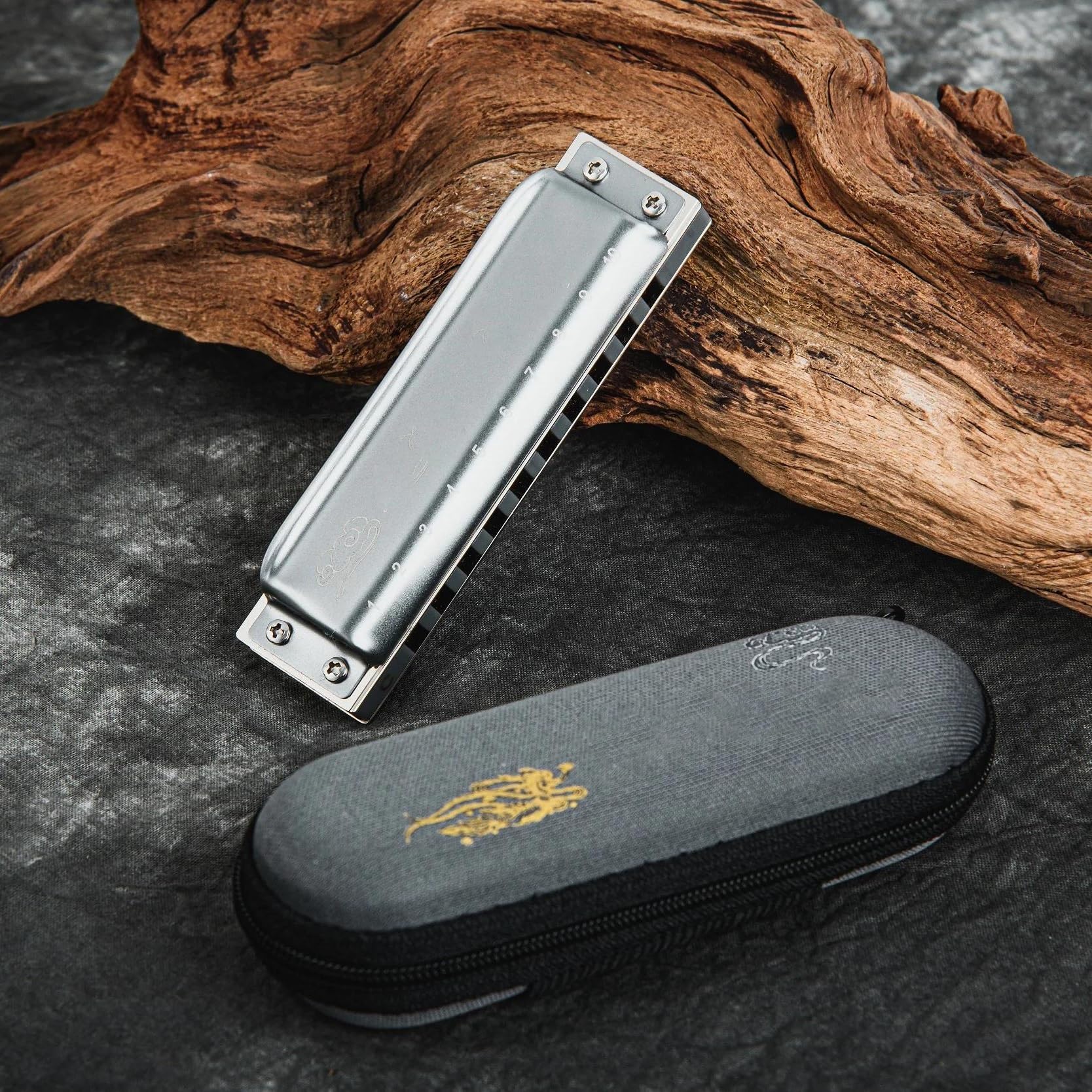 Zestaw Harmonijkowy 10-otworowa Diatoniczna Harmonijka Blues Harp Diatoniczna 10-otworowa Blues Profesjonalna Harmonijka Instrumenty Muzyczne(AB)