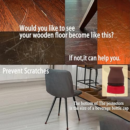 Miniatura 3 de Protectores de suelo de silicona pequeños para patas de silla, para patas de silla de 0.8 a 1.3 pulgadas, tapas de patas de silla, fundas para patas