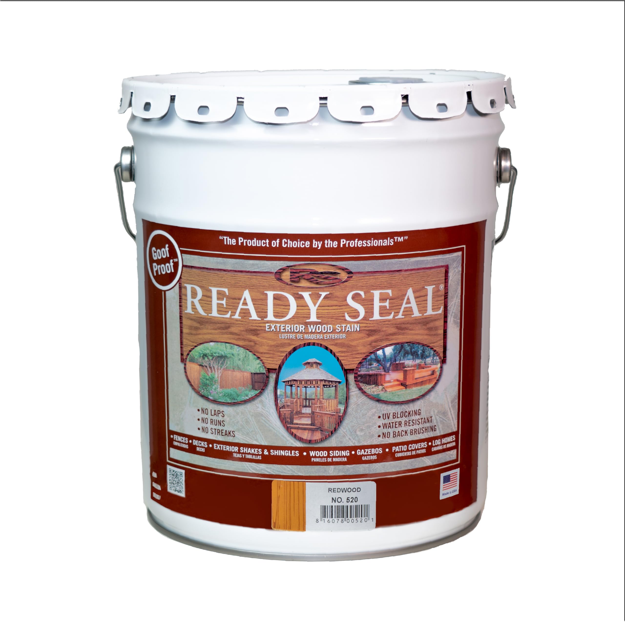 - Ready Seal Exterior Wood Stain | Semi-Transparent Oil-Based Formula | Professional Grade Stain and Sealer in One | Ideal for Decks, Fences, Pergolas, Wood Siding & More | 5 Gallon | Redwood