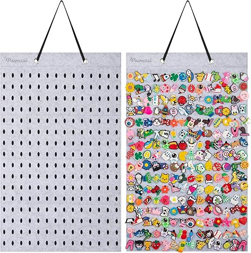 PACMAXI Organizador y exhibición de dijes para zapatos, soporte de pared con 224 agujeros para decoración de zapatos