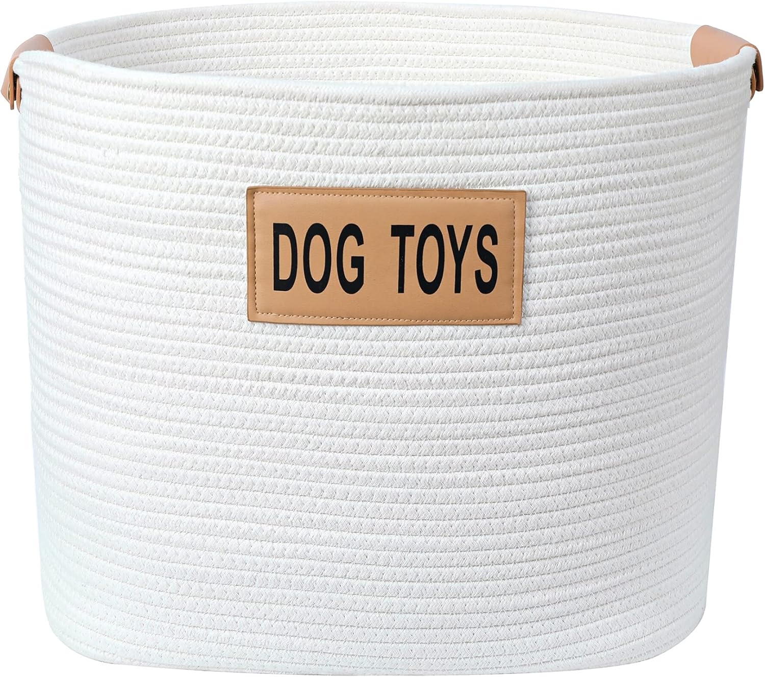 Midlee Rope Dog Toys Basket with Leather Handles