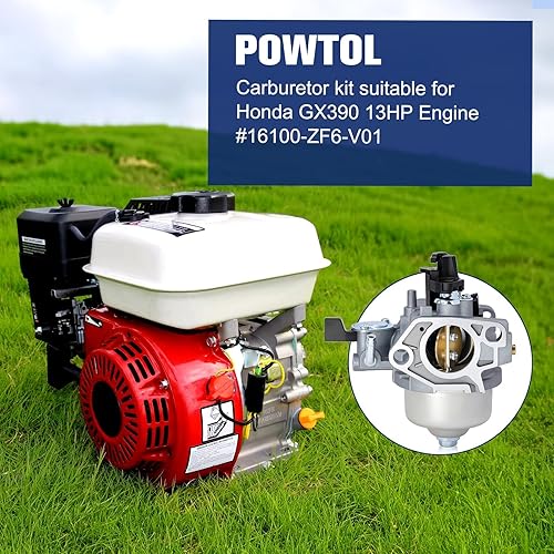 Miniatura 2 de Powtol Carburador GX390 13HP para motores Honda GX 390 Lavadora a presión Reemplazar 16100-ZF6-V01 16100-Z5T-901 con filtro de aire 17210-ZE3-505