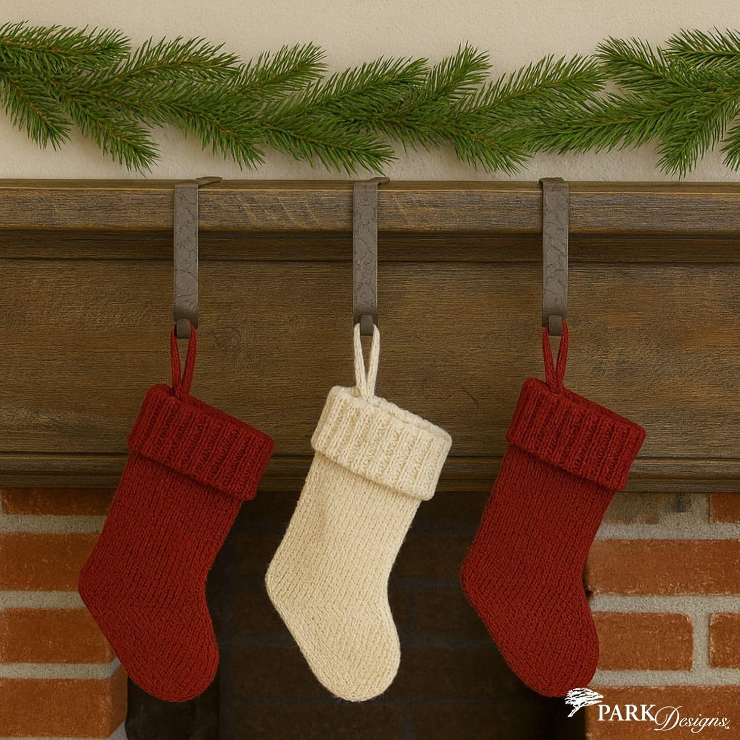 Park Designs Galvanized Stocking Hanger | 6.5" x 0.5" x 4.25" Metal Fireplace Hook | Farmhouse Minimalist Christmas Stocking Holder | Durable Mantel Display for Rustic Holiday Décor | No Assembly
