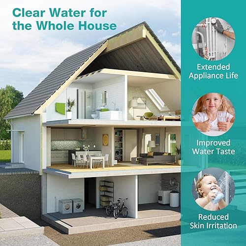 Miniatura 7 de SimPure Cartucho de filtro de agua de 3 etapas de 20 x 4.5 pulgadas para toda la casa, filtro de carbono GAC CTO de sedimento de 5 micrones para