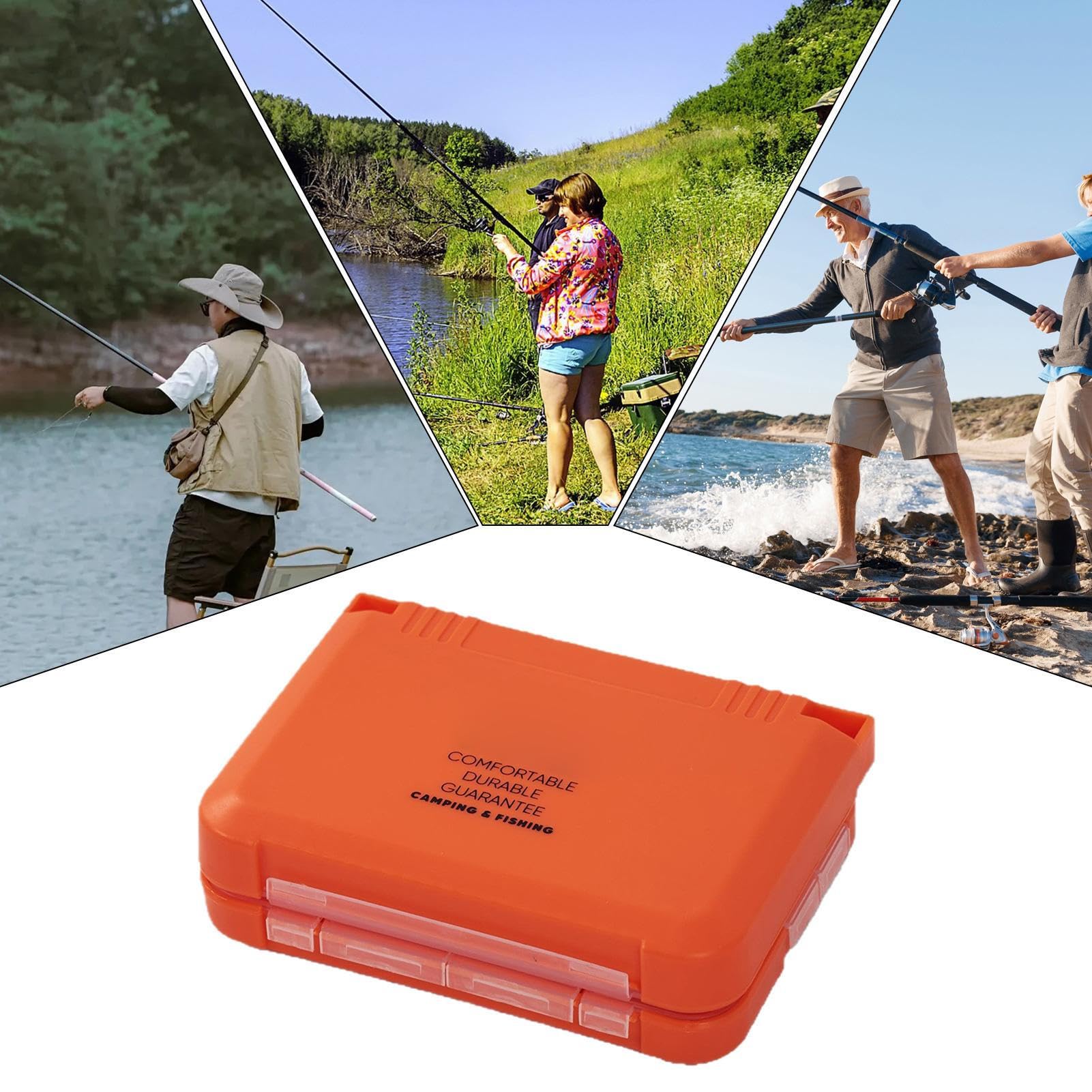 Porta Esche Organizer Contenitori Piccoli a Doppio Strato | Organizzatore per e Attrezzi da Pesca per ami jig attrezzi gioielli perline orecchini esterno acqua salata e acqua