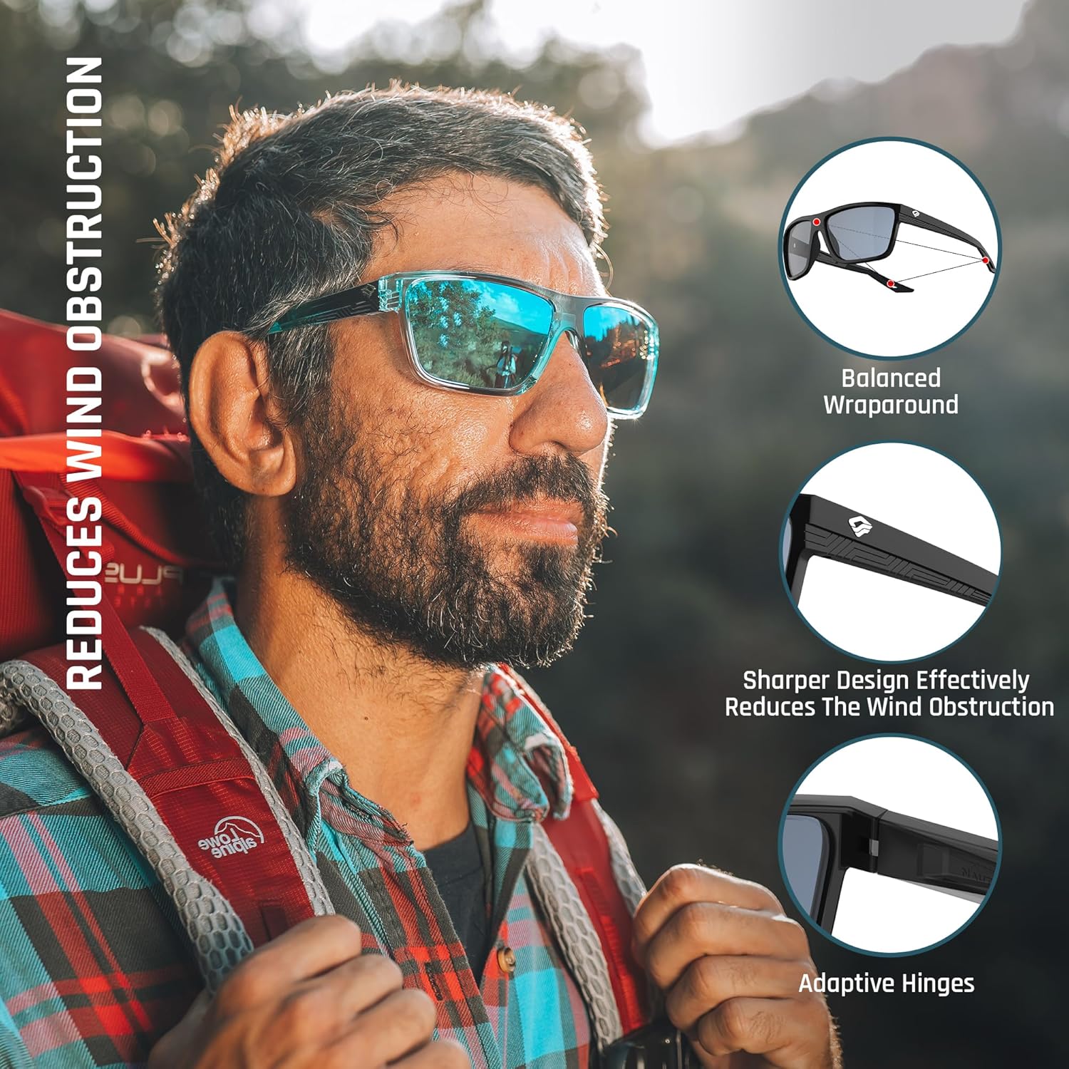 TOREGE Mens Women Sunglasses Polarized Sports UV Protection Wraparound Lightweight Sunglasses for Fishing Golfing NAUTILUS - Image 3