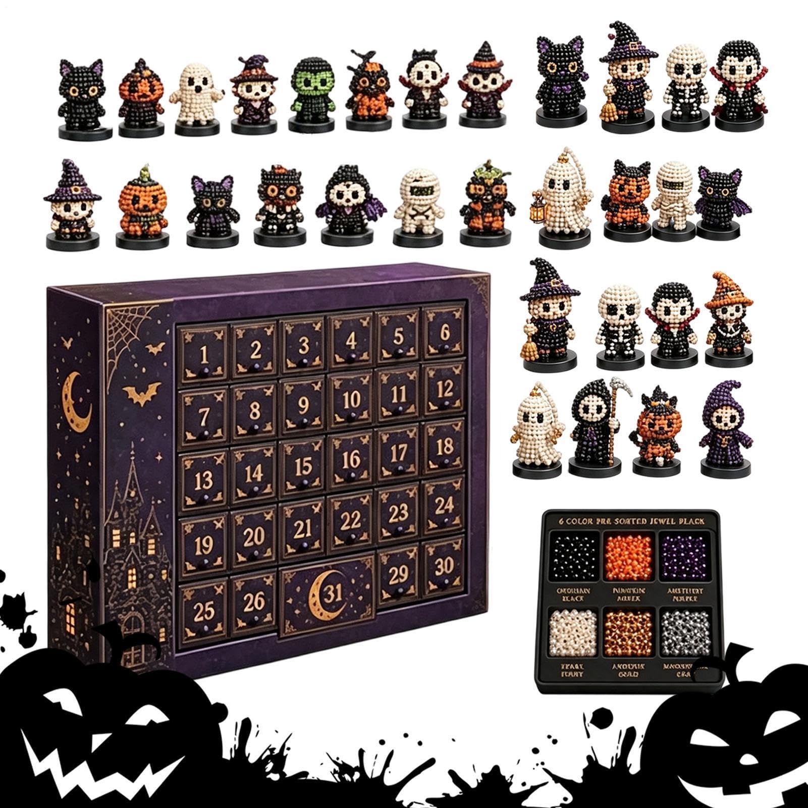 Set Perline Avvento Halloween Calendario Conto Rovescia 31 Giorni Con Perle