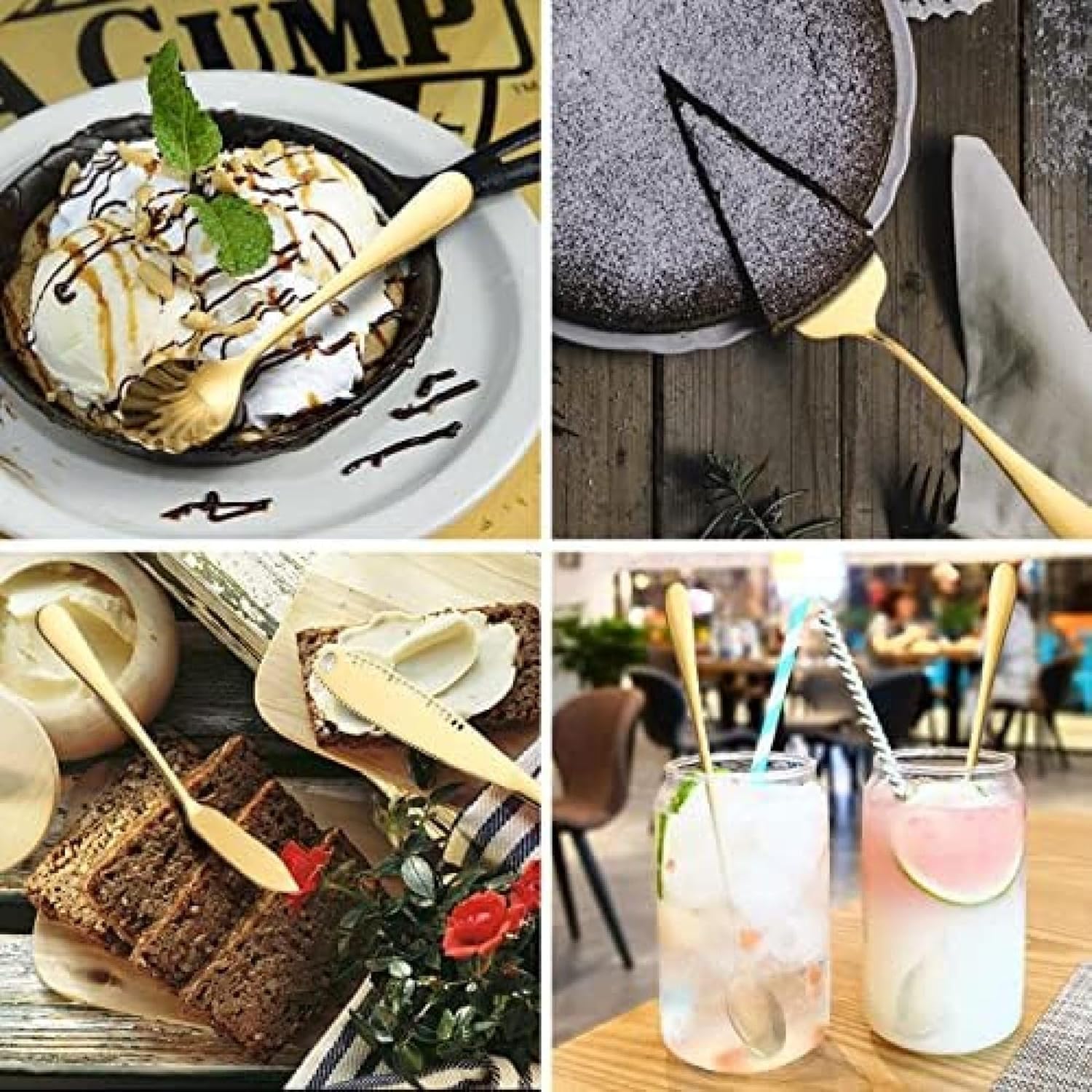 Juego De Cubiertos De 11 Piezas para Servir, Juego De Utensilios De Servir En Oro Rosa Arco Iris Negro, Incluye Servidor De Pasteles, Cuchara De Servir Ranurada para Buffet, A