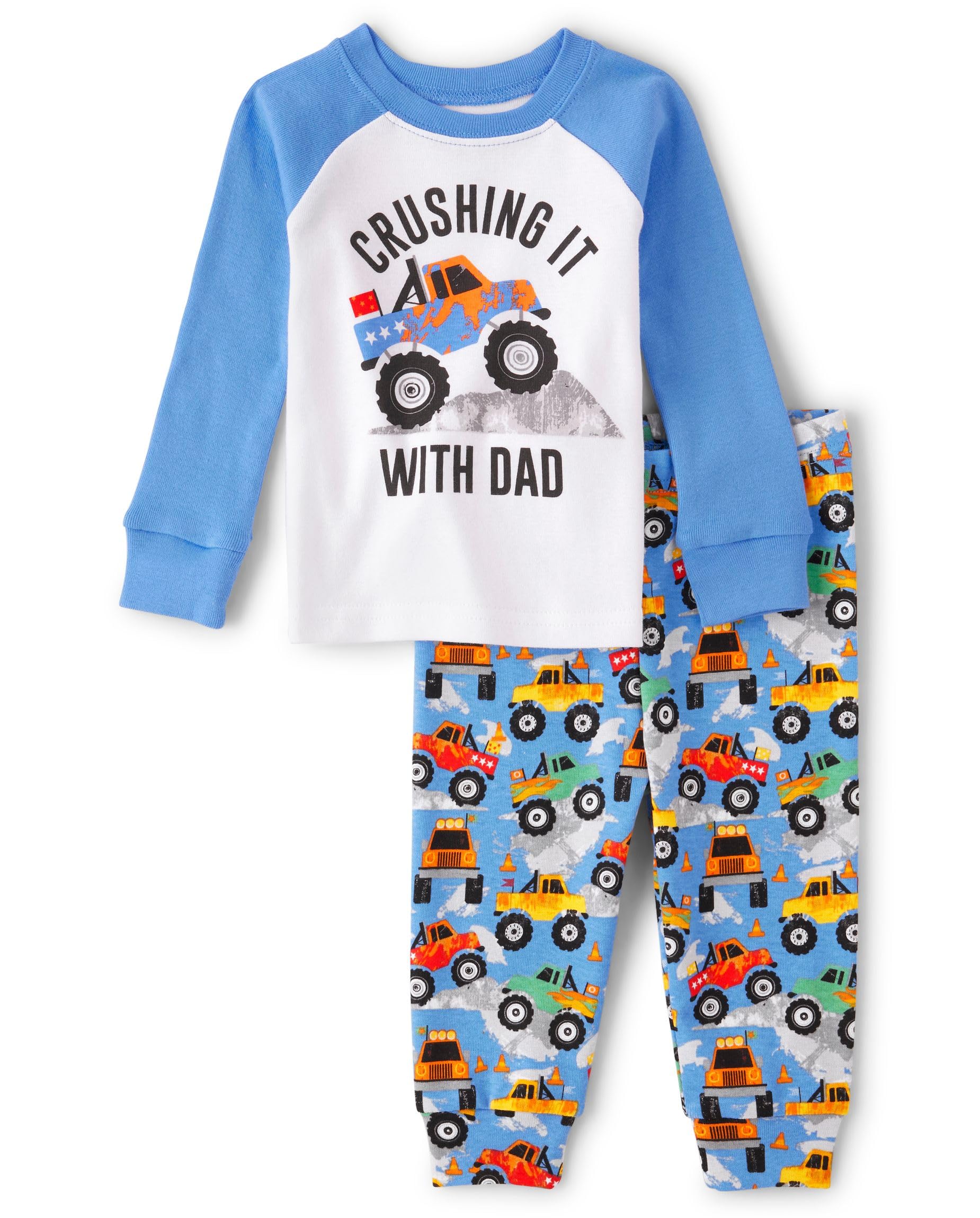 The Children's Placebaby boys Button Long Sleeve Top and Pants Snug Fit 100% Cotton 2 Piece Pajama SetOEKO-TEX STANDARD 100