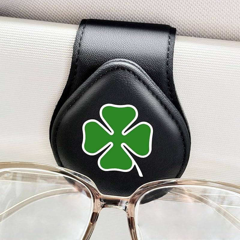 Porta-Óculos para Carro com Clipe Magnético para Para-Sol Lucky Four Leaf Clover Generic