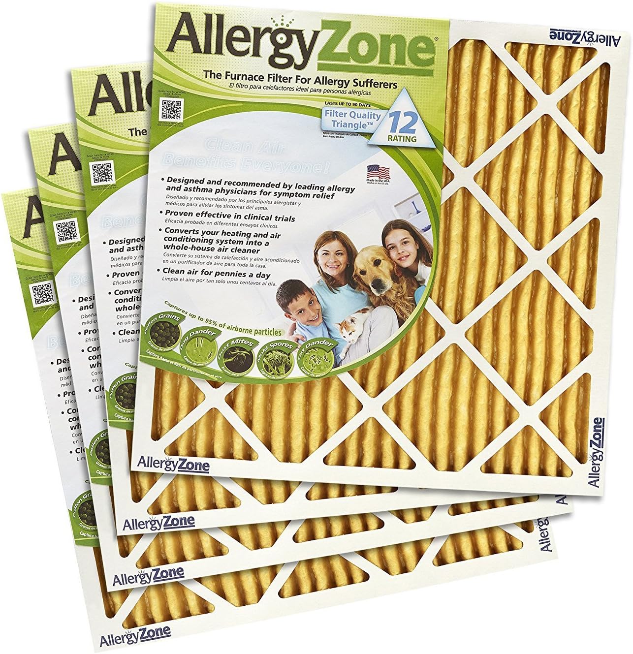 AllergyZone Furnace Filter (4-Pack) (16x20x1)