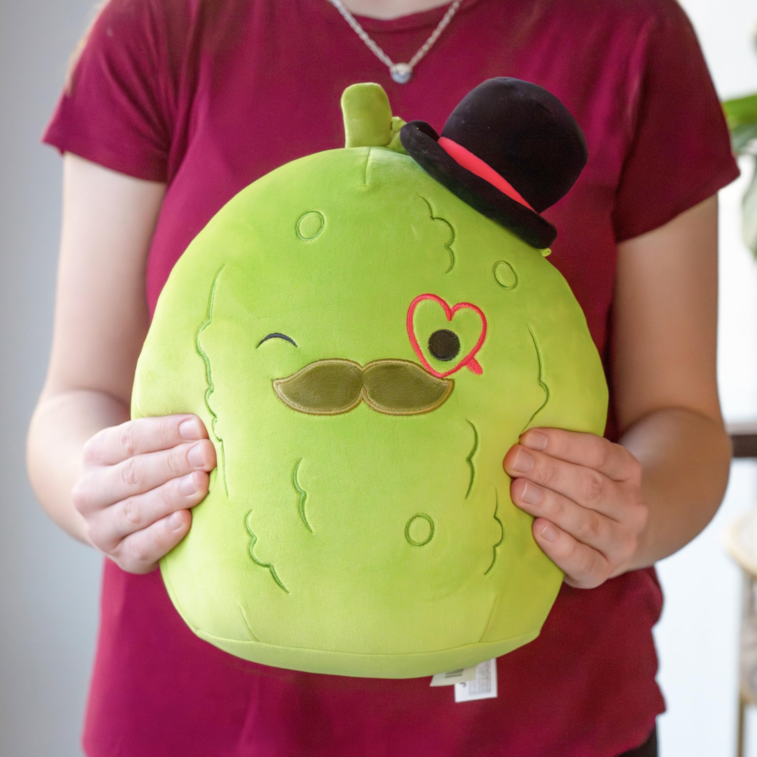 Squishmallows Original 10-Inch Charles The Fancy Pickle - Official Jazwares Plush - Collectible Soft Squishy Stuffed Animal Toy - Add to Your Squad - Gift for Kids, Girls & Boys