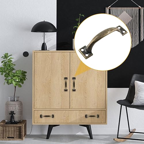 Miniatura 7 de Murtenze 12 tiradores de puerta de bronce de 4 pulgadas, tiradores antiguos, manijas cuadradas de aleación de zinc, manijas de cajón para gabinetes,