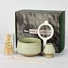 Sisher Matcha Whisk Set,Matcha Set Whisk and Bowl,Japanese Tea Set 5pcs Includes Matcha Bowl, Matcha Whisk and Holder, Bamboo Scoop, Scoop Rest and Sifter Matcha kit for Matcha Lovers Green