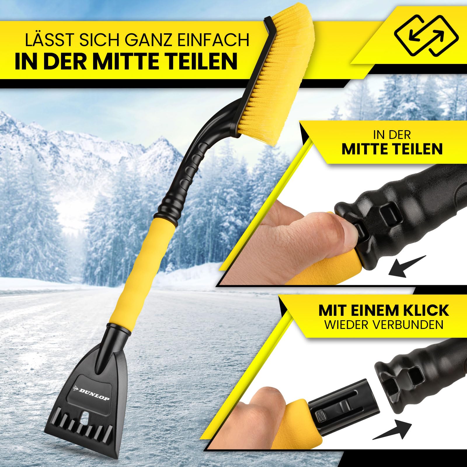 SKYJDM 62.4" Foldable Snow Brush And Ice Scrapers For Car