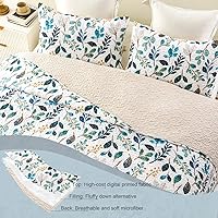 Vista 4 de Whale Flotilla Colchas Reversibles Estampadas Tamaño Queen, Colchas de Cama Extra Suaves Bohemias con Hojas Florales Ligeras Full Queen, Juego