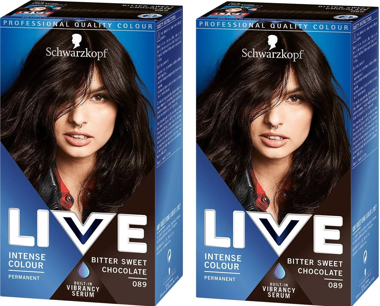2x Schwarzkopf Live Intense Colour Bitter-Sweet Chocolate 89