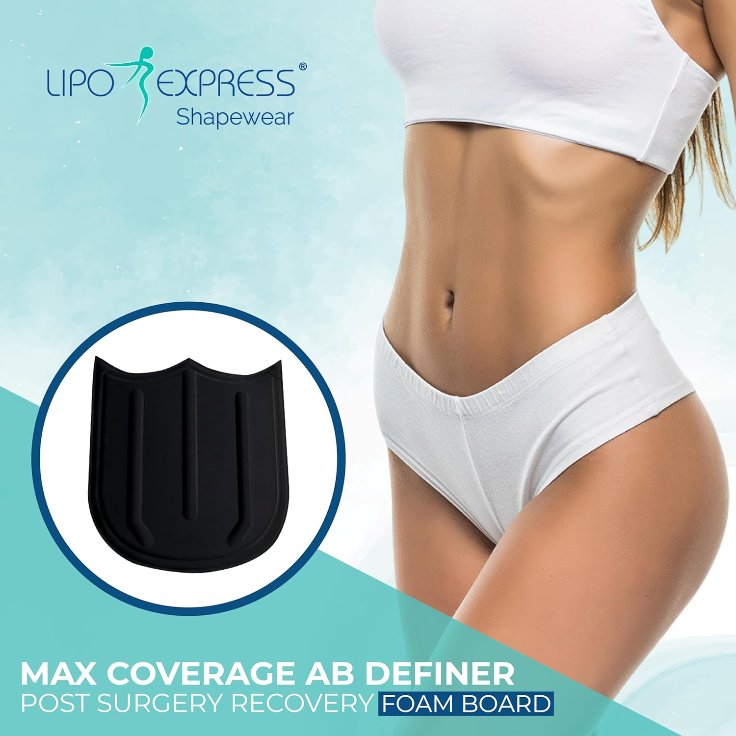Lipo Express Max Coverage Abdominal Definer Foam Board Black