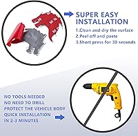 Vista 4 de 2 piezas Cool Wolf Head Car Side/Rear / Front Decor Badge Emblema 3D Autoadhesivo Placa Adhesiva para Coche (negro)