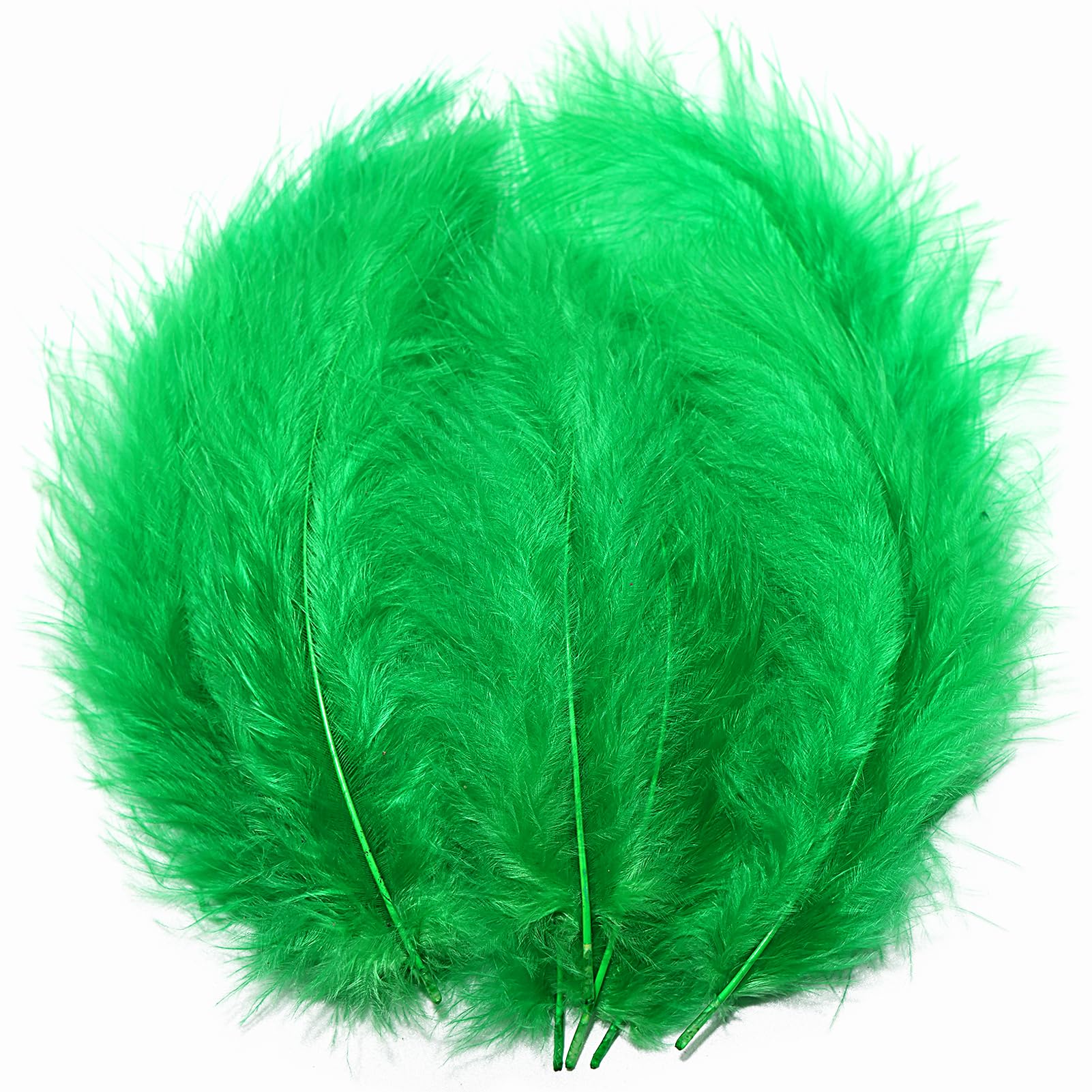 THARAHT Puszyste pióra marabutowe z indyka, 10-15 cm, do rzemiosła, łapacz snów, Mardi Green025, maskarada, dekoracja imprezowa, naturalne, puszyste pióra marabuta, indyka, 200 szt