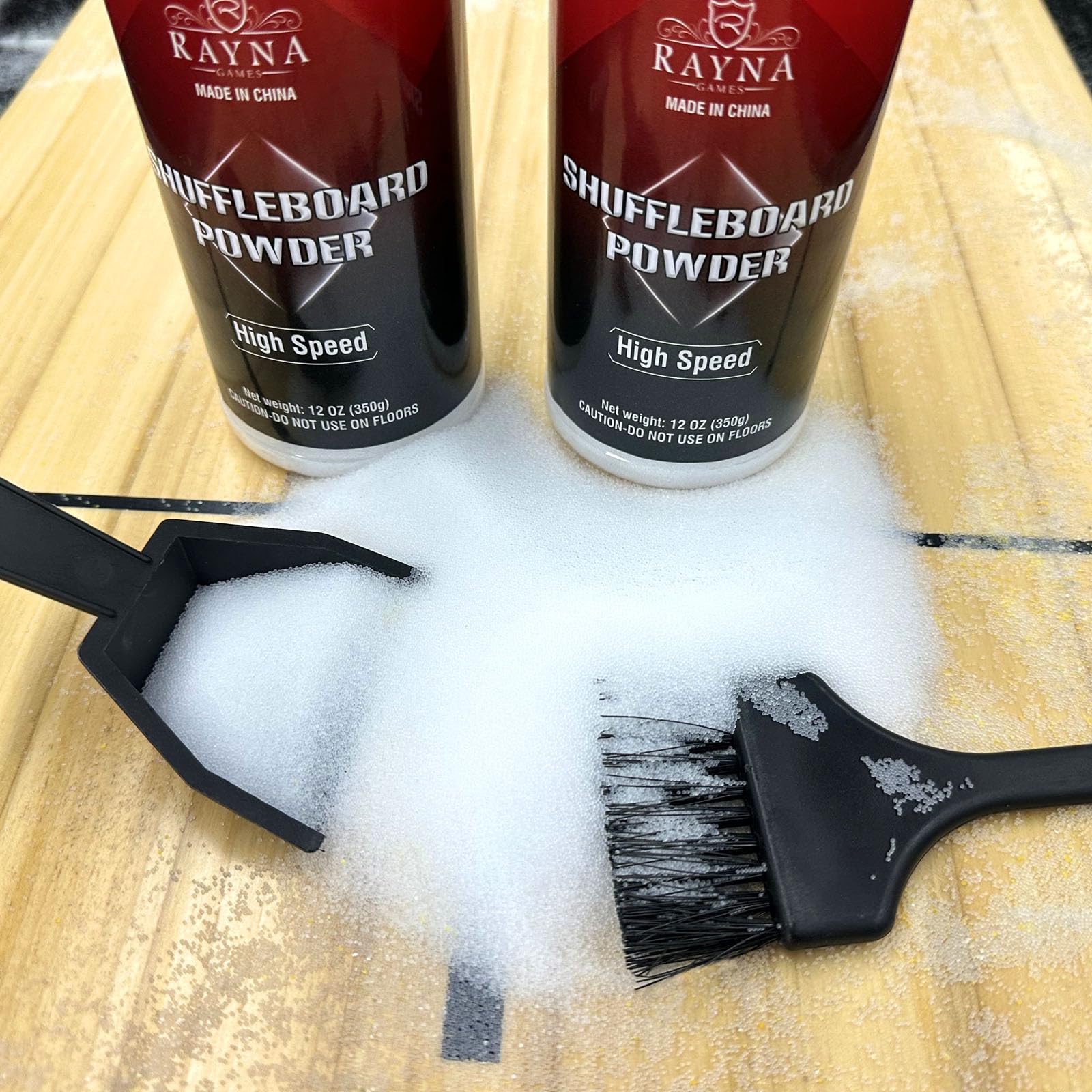 Shuffleboard Sand Wax High/Medium Speed Shuffleboard Powder Set, Shuffleboard Sand with Mini Brush Set（2 Cans）