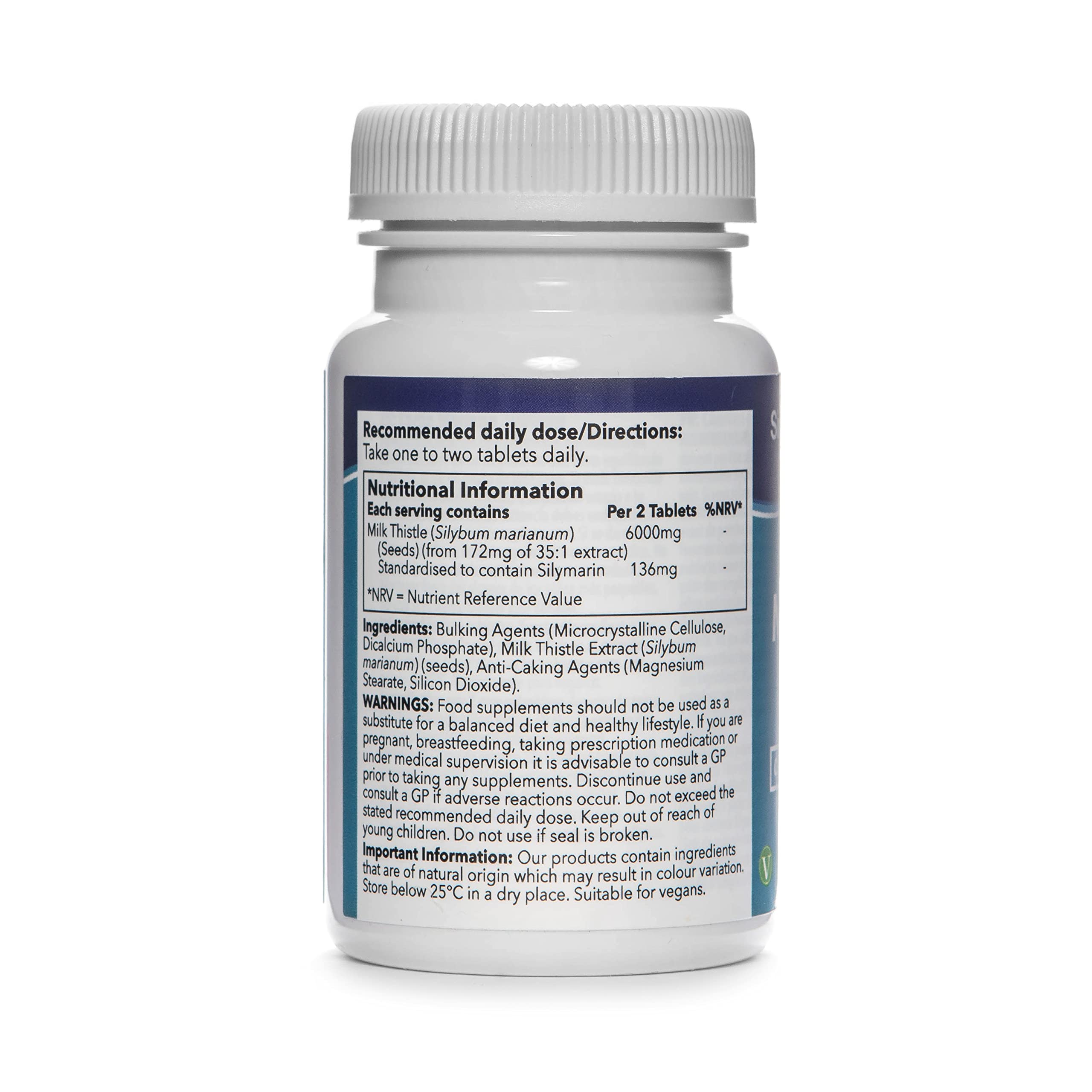 Cardo Mariano 3000mg - Con Silimarina - 120 compresse - Adatto ai vegani - 4 mesi di trattamento - SimplySupplements