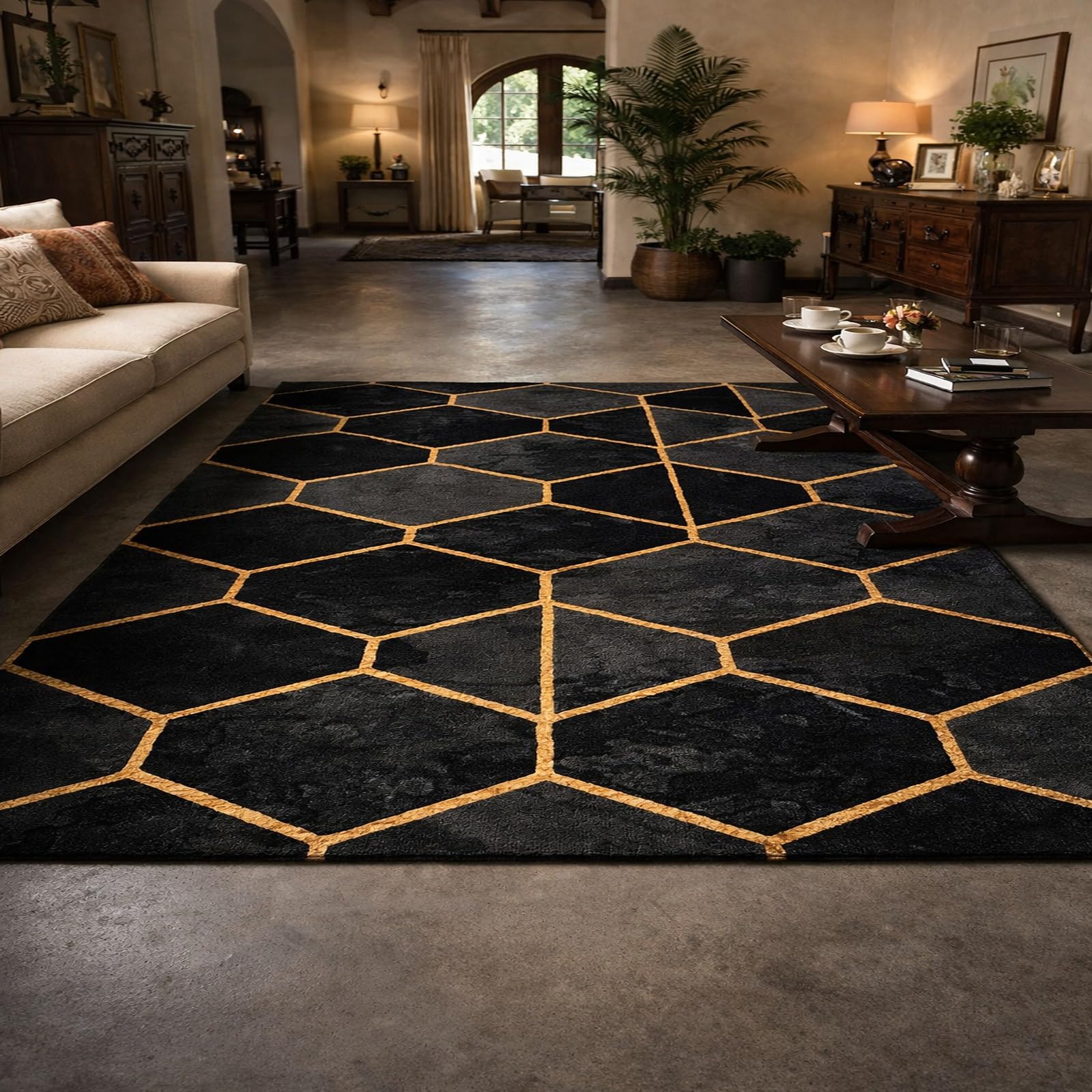 Tapis de salon facile d'entretien pour effacer les taches du quotidien