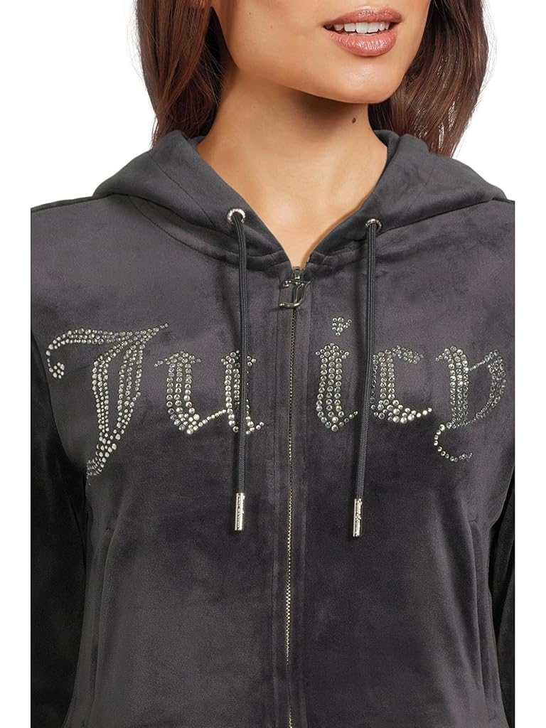 Metallic Juicy Couture Classic Juicy Hoodie With Bling