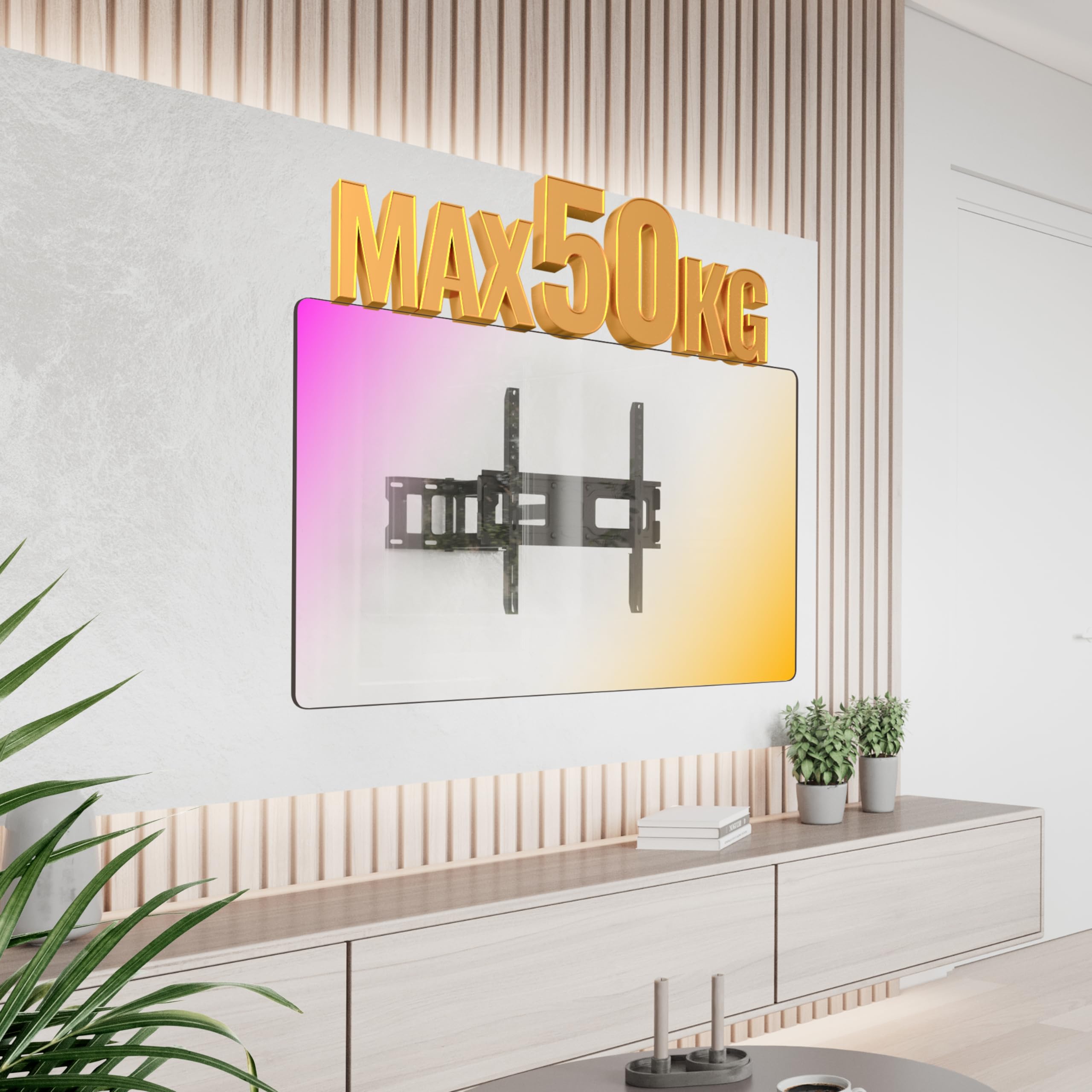 RICOO TV muurbeugel televisie zwenkbaar en kantelbaar voor 32-55 inch, universele tv-houder S3744, televisiehouder voor muur, muurbeugel televisie 55 inch tot 50 kg met max. VESA 400x400 mm