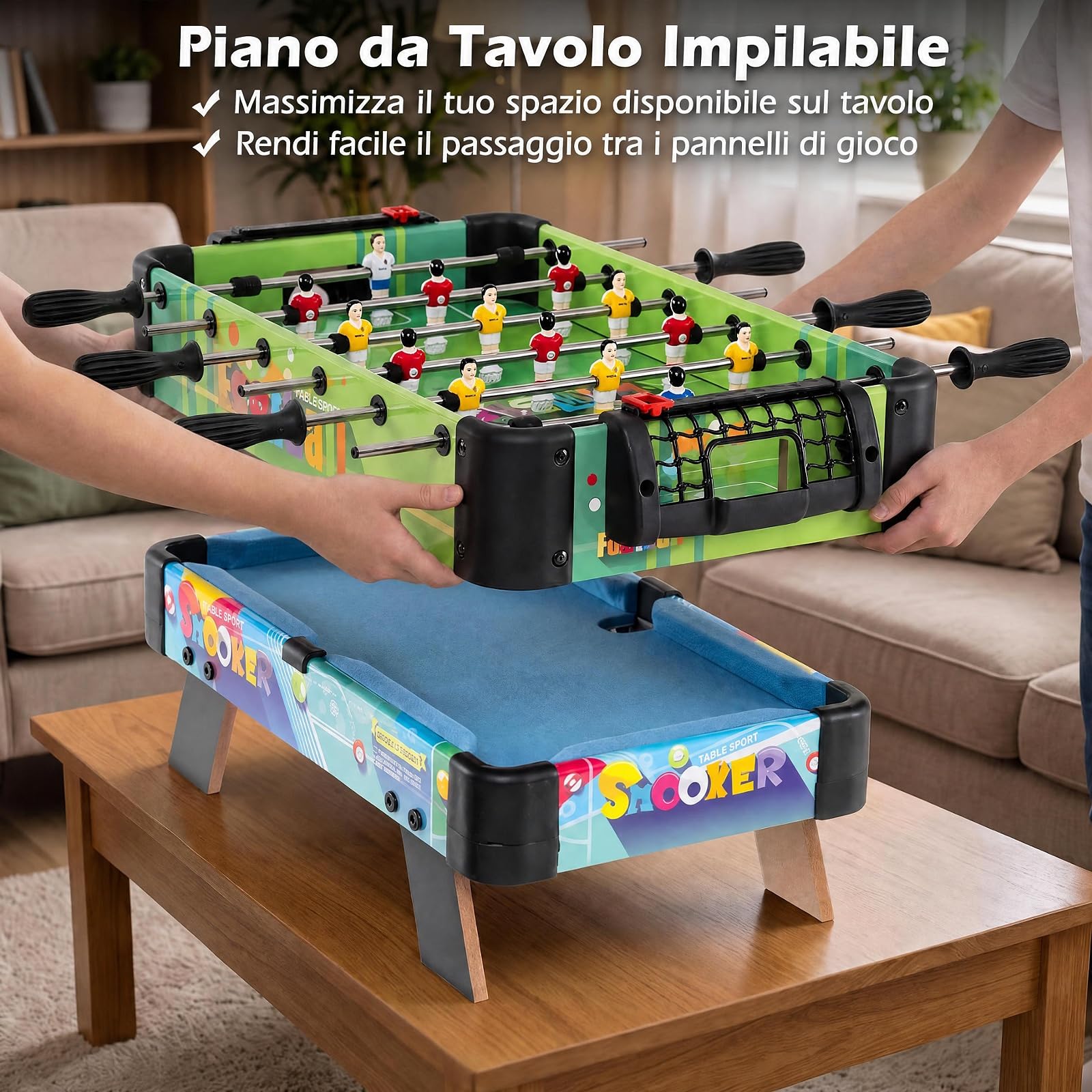 COSTWAY 4 in 1 Tavolo Multigioco per Bambini 3+ Anni