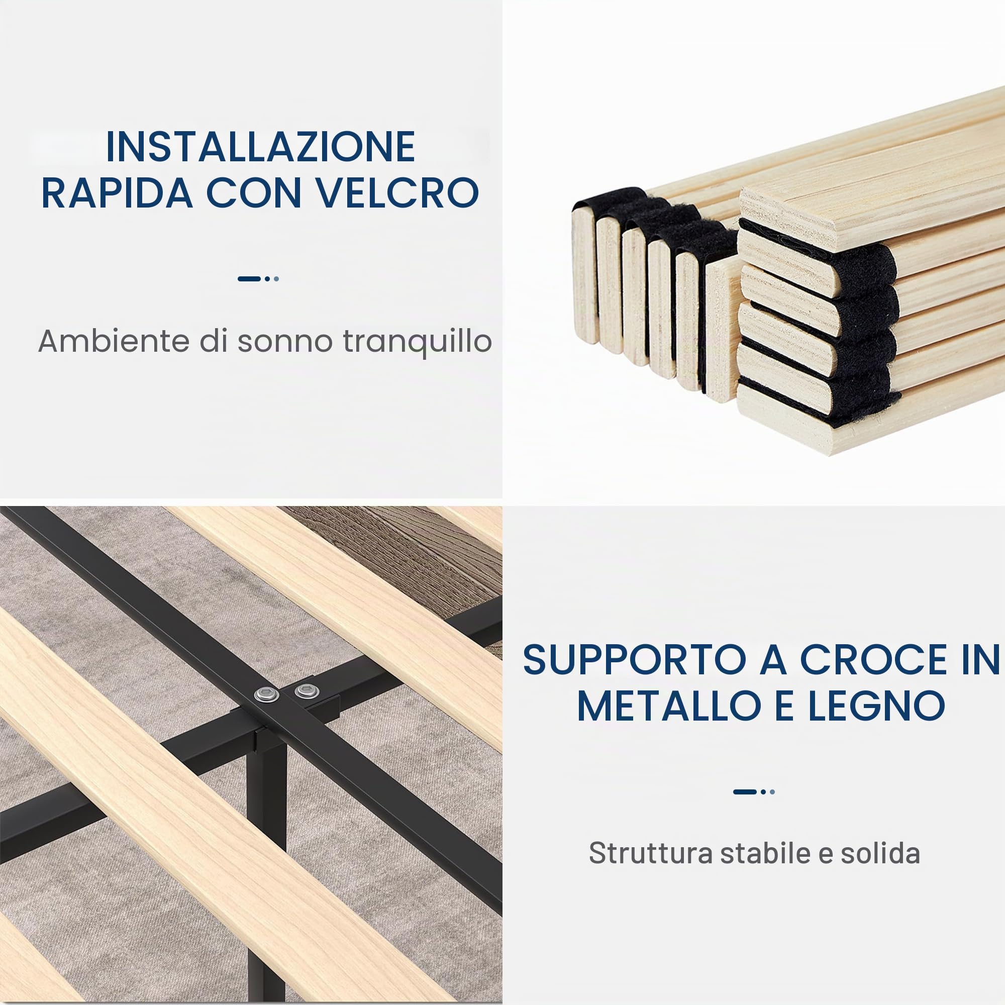 VECELO Letto matrimoniale imbottito 140 x 190 cm, telaio letto con testiera del letto, supporto a doghe in legno solido, tessuto in velluto di alta gamma, facile da montare, beige